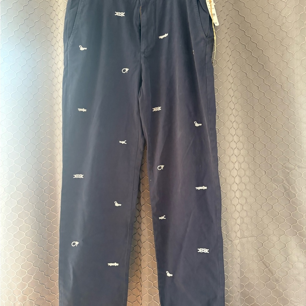 Brooks Brothers Dark Blue Chinos with Embroidery